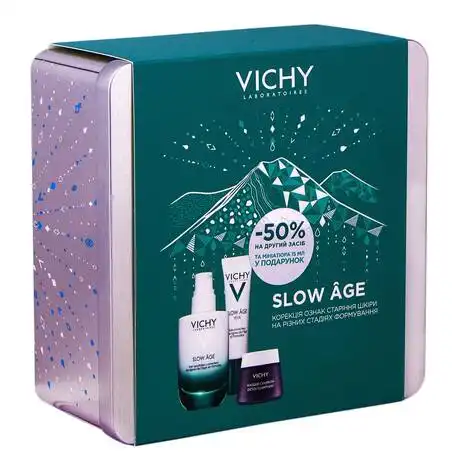 Vichy Slow Age флюїд 50 мл + засіб навколо очей 15 мл + маска-детокс 15 мл 1 набір