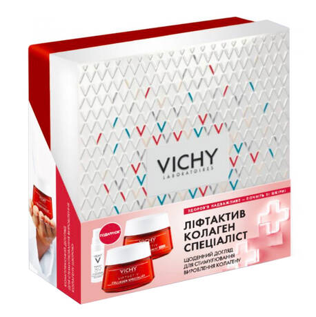 Vichy Liftactiv Collagen Specialist крем-догляд 50 мл + Specialist нічний крем-догляд 50 мл + Mineral 89 гель 4 мл 1 набір