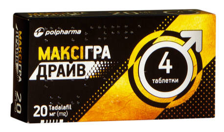 Максігра драйв таблетки 20 мг 4 шт
