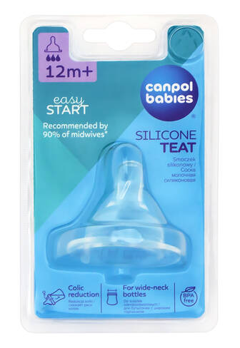 Canpol Babies EasyStart Соска силіконова до пляшечок з широким отвором швидка від 12 місяців 21/722 1 шт