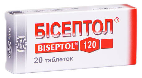Бісептол таблетки 100 мг/20 мг  20 шт