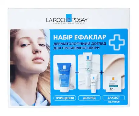 La Roche-Posay Effaclar Гель-мус 50 мл +  гель-крем Duo+М 15 мл+ сироватка 3 мл + Anthelios Гель-крем 2 мл 1 набір