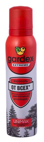 Gardex  Extreme Аерозоль-репелент від всіх літаючих кровососучих комах та кліщів 150 мл 1 флакон