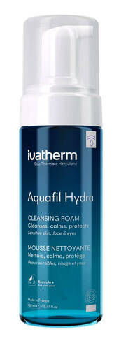 Ivatherm Aquafil Hydra Пінка очищувальна для чутливої шкіри обличчя та очей 160 мл 1 флакон loading=