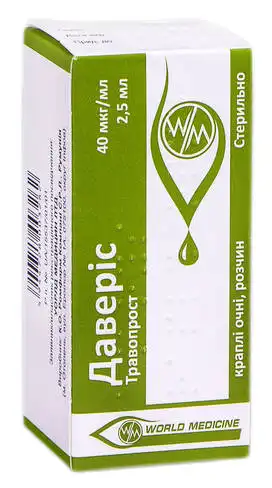Даверіс краплі очні 40 мкг/мл 2,5 мл 1 флакон