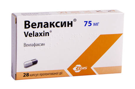 Велаксин капсули 75 мг 28 шт