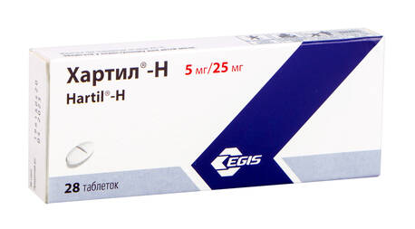 Хартил-Н таблетки 5 мг/25 мг 28 шт