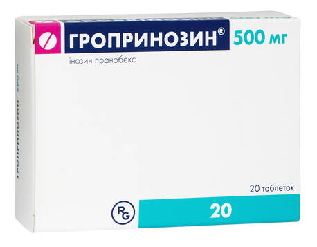 Гропринозин таблетки 500 мг 20 шт