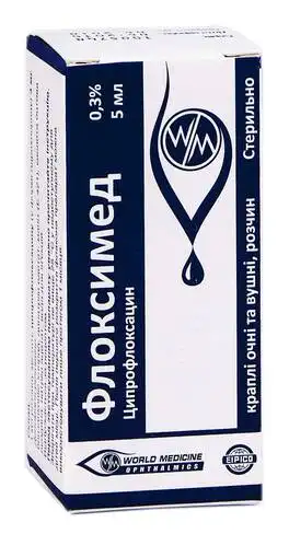 Флоксимед краплі очні та вушні 0,3 % 5 мл 1 флакон