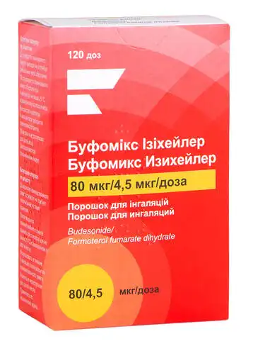 Буфомікс Ізіхейлер порошок для інгаляцій 80 мкг/4,5 мкг/доза 120 доз 1 інгалятор