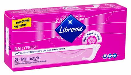 Libresse Dailyfresh Мультистайл Прокладки гігієнічні щоденні ультратонкі 20 шт loading=