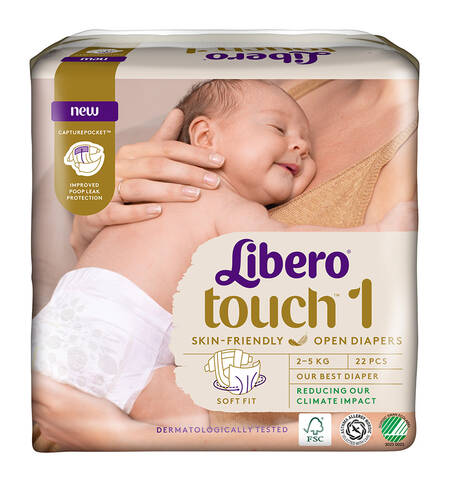 Libero Touch 1 Підгузки для немовлят 2-5 кг 22 шт