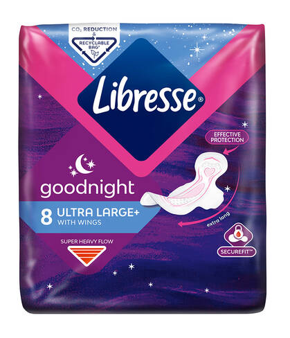 Libresse Ultra Goodnight soft Прокладки гігієнічні 8 шт