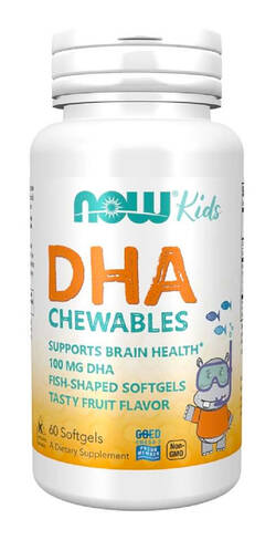 NOW Kids Chewable DHA Риб'ячий жир для дітей капсули 60 шт
