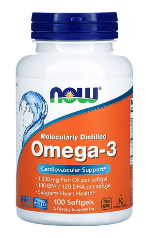NOW Omega-3 капсули 1000 мг 100 шт
