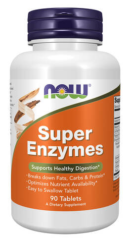 NOW Super Enzymes Збалансований комплекс ферментів таблетки 90 шт