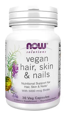 NOW Vegan Hair, Skin & Nails Краса та здоров'я капсули 30 шт