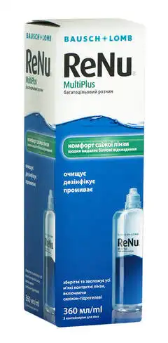 ReNu МультиПлюс багатоцільовий розчин для контактних лінз розчин 360 мл 1 флакон