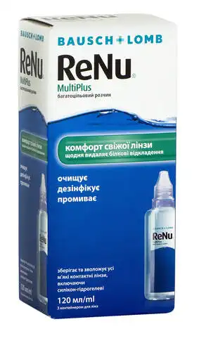 ReNu МультиПлюс багатоцільовий розчин для контактних лінз розчин 120 мл 1 флакон
