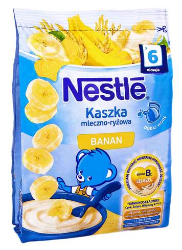 Nestle Каша молочна рисова з бананом і біфідобактеріями вітамінізована з 6 місяців 230 г 1 пакет