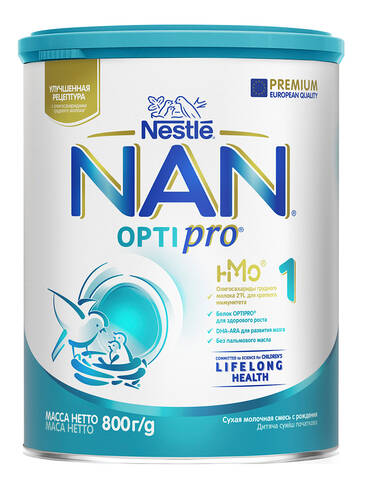 NAN 1 Optipro Суха дитяча молочна суміш для новонароджених 800 г 1 банка
