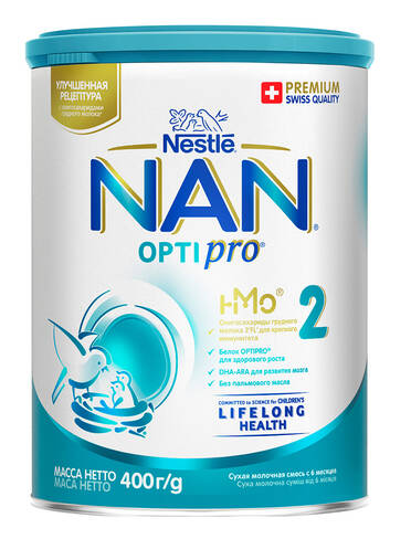 NAN 2 Optipro Суха дитяча молочна суміш від 6 місяців 400 г 1 банка