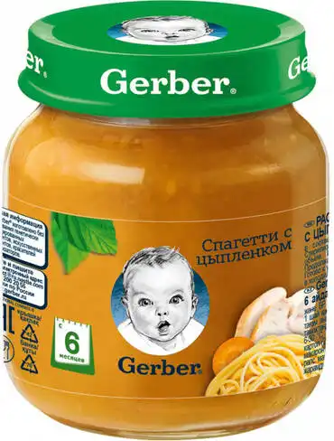 Gerber Пюре Спагетті з курчам з 6 місяців 125 г 1 банка