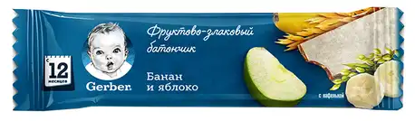 Gerber Батончик фруктово-злаковий Банан та яблуко з 12 місяців 25 г