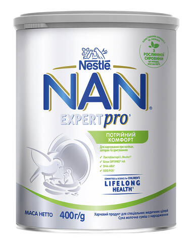 NAN Expertpro Потрійний комфорт Суха дитяча молочна суміш з народження 400 г 1 банка