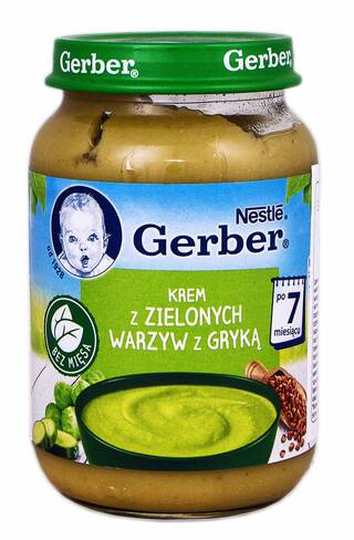 Gerber Суп-пюре з зеленими овочами та гречкою з 7 місяців 190 г 1 банка loading=