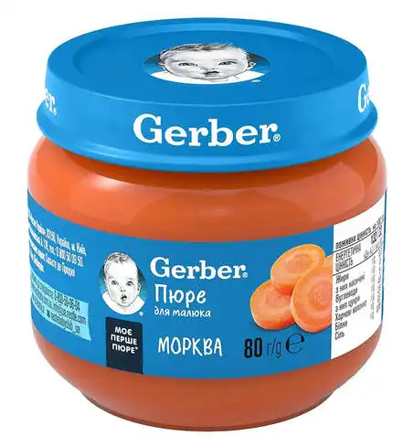 Gerber Пюре Морква з 6 місяців 80 г 1 банка