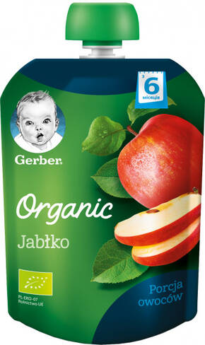 Gerber Organic Пюре Яблуко з 6 місяців 90 г 1 пауч loading=