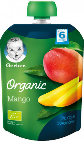 Gerber Organic Пюре Манго з 6 місяців 90 г 1 пауч loading=