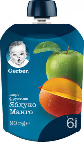 Gerber Пюре Яблуко та манго з 6 місяців 90 г 1 пауч loading=