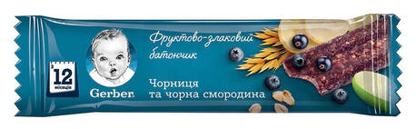 Gerber Батончик фруктово-злаковий Чорниця та чорна смородина з 12 місяців 25 г