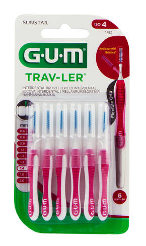 Gum Trav-Ler Зубна щітка міжзубна 1,4 мм 6 шт loading=