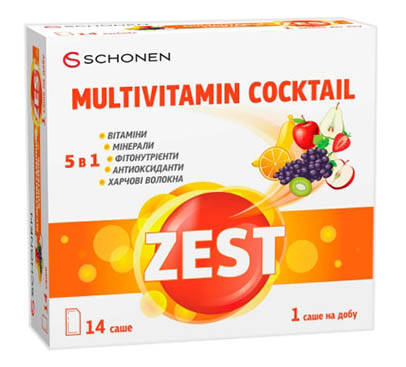 Zest Мультивітамінний коктейль порошок 14 саше
