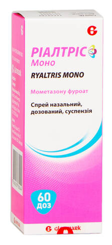 Ріалтріс Моно спрей назальний, суспензія 50 мкг/доза 60 доз 1 флакон