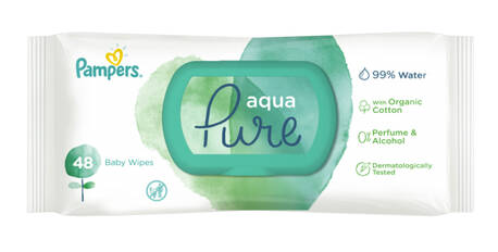 Pampers Серветки вологі дитячі Aqua Pure 48 шт