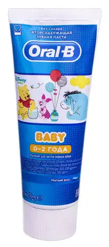 Oral-B Baby Зубна паста дитяча 0-2 років М'який смак 75 мл 1 туба