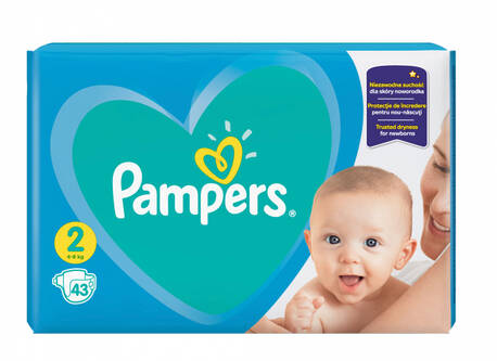 Pampers New Baby-Dry 2 Mini Підгузки дитячі 4-8 кг 43 шт