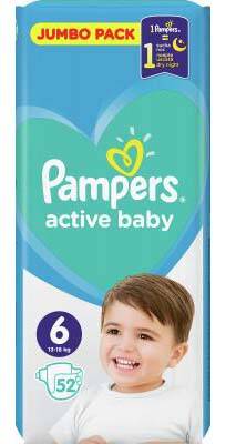 Pampers Active Baby-Dry 6 Extra Large Підгузки дитячі 13-18 кг 52 шт
