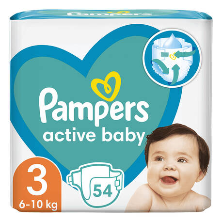 Pampers Active Baby-Dry 3 Підгузки дитячі 6-10 кг 54 шт