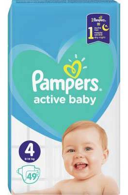 Pampers Active Baby-Dry 4 Maxi Підгузки дитячі 9-14 кг 49 шт
