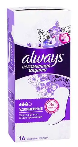 Always Прокладки щоденні Непомітний Захист Large 16 шт