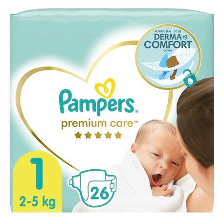 Pampers Premium Care 1 Newborn Підгузки дитячі 2-5 кг 26 шт
