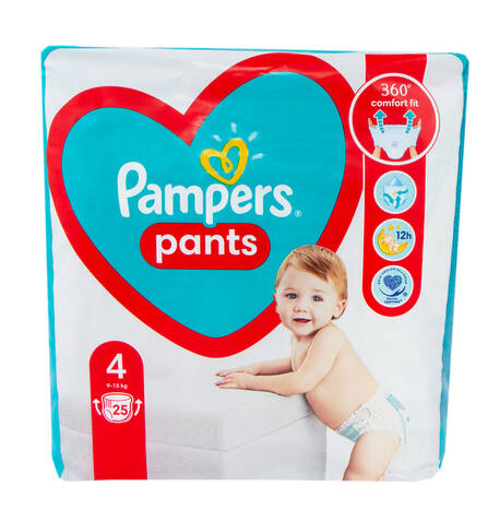 Pampers Pants 4 Підгузки-трусики дитячі 9-15 кг 25 шт