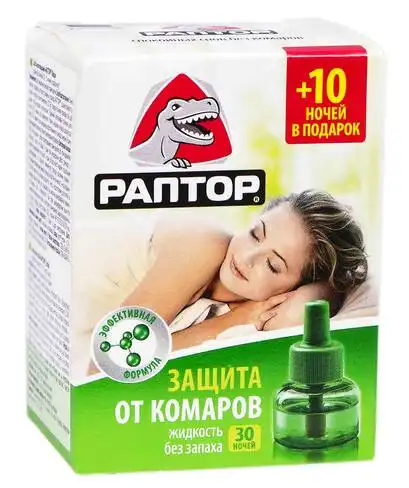 Раптор Рідина від комарів без запаху 30+10 ночей  1 шт