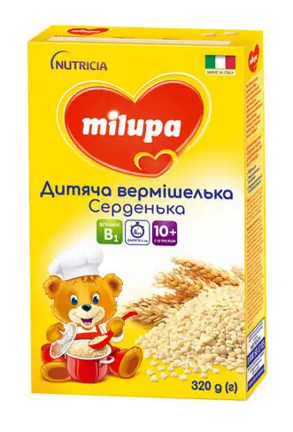 Milupa Вермішелька дитяча Серденька для дітей від 10 місяців 320 г 1 коробка