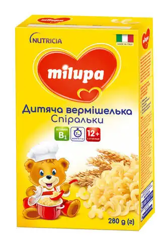 Milupa Вермішелька дитяча Спіральки для дітей від 12 місяців 280 г 1 коробка